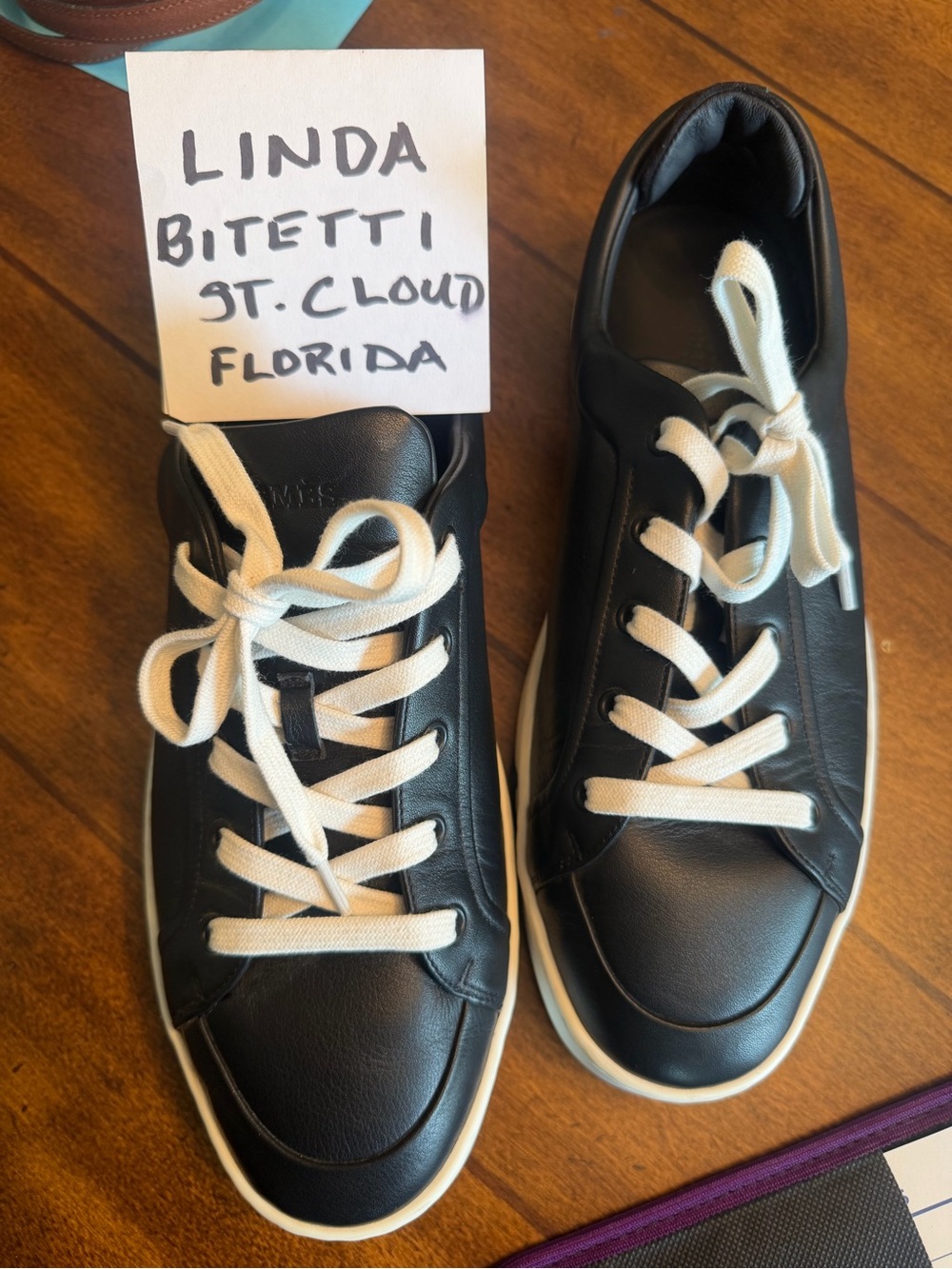 Hermes Black Leather Low-Top Sneakers with White Soles and Laces - Picture 8 of 11